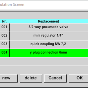 User interface - integrated spare part management functionality