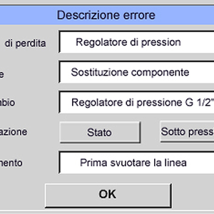 Interfaccia utente: descrizione del guasto