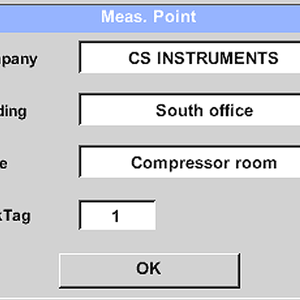 User interface - measuring point of the leakage